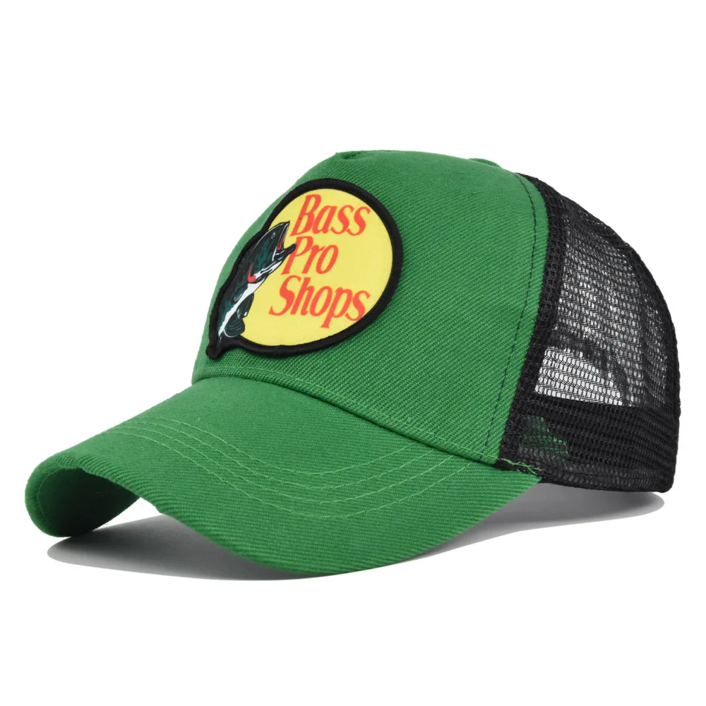 Bass Baseball Cap Travel Peaked Cap Bass-Pro Men's Embroidery Hip-Hop Cap Couple Style Sun Visor Adjustable Trucker Mesh Cap 5