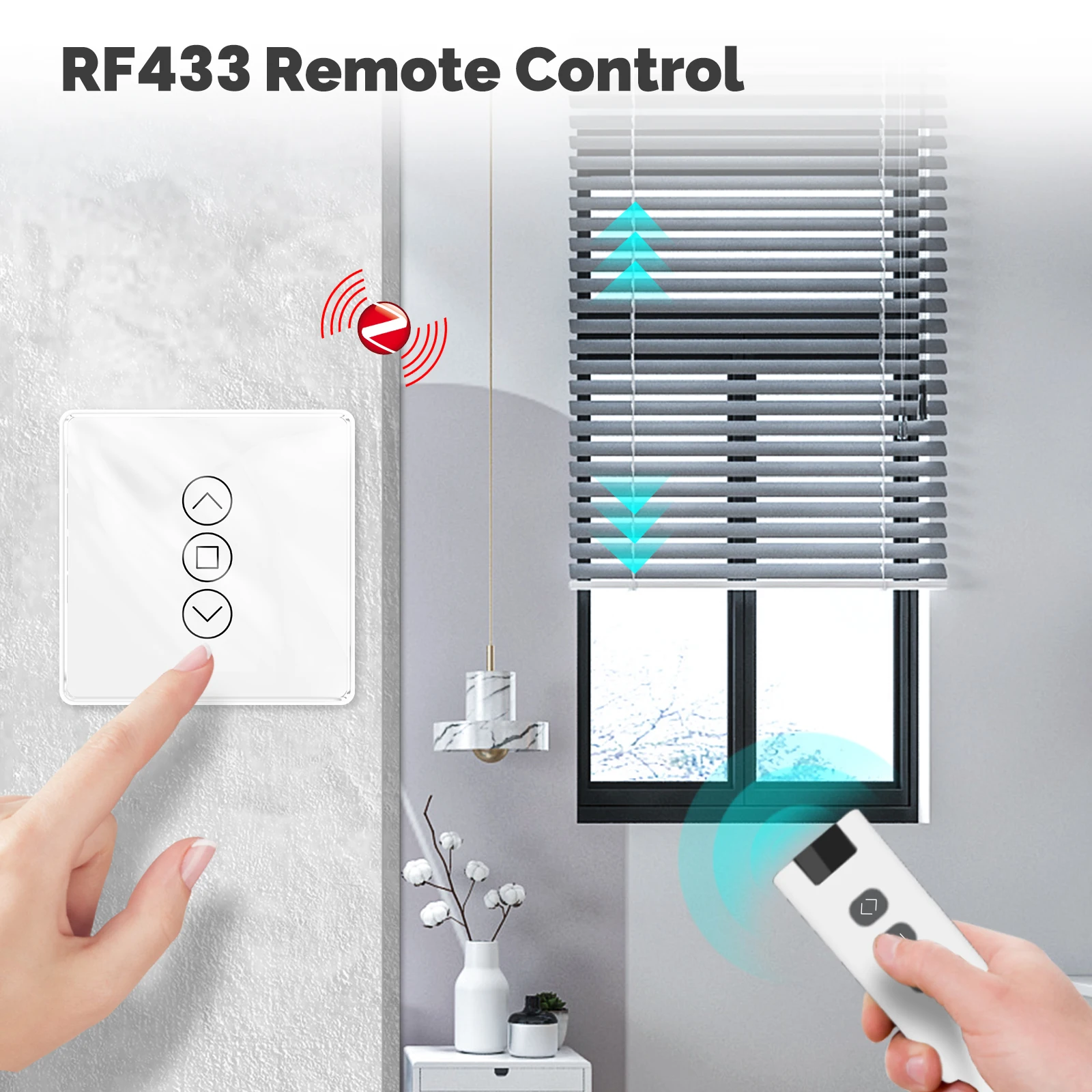 MOES Tuya ZigBee 스마트 커튼 스위치 2.5D 아크 글래스 터치 패널 앱 원격 제어는 Alexa Google 홈 음성 제어와 함께 작동합니다.