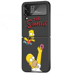 Black Shockproof Cartoon Case - The Simpson Design for Samsung Galaxy Z Flip (UUAUA01)