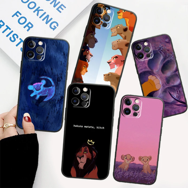 The Lion King Simba Per Iphone 15 14 13 12 11 Xs Xr X 8 7 Se Ultra Pro Max Plus Mini Custodia Nera Per Telefono