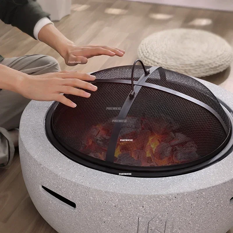 Nordic Minimalist Fire Pits Home Indoor Heating Grill Stand Camping Furnace Outdoor Garden Bonfire Party Grilled Brazier Table X