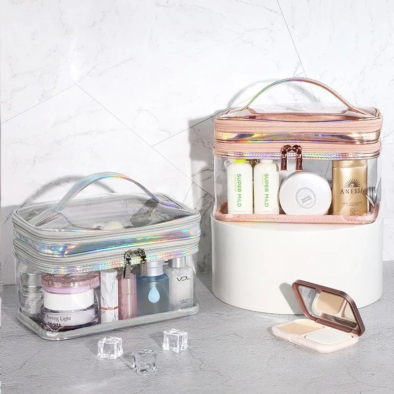Transparent Cosmetic Bag Female Net Celebrity Large-capacity Travel Girl Portable Portable Waterproof Wash Bag Storage Bag Purse 3