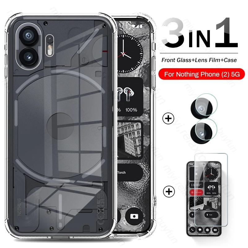 3to1 NothingPhone2 Case + Camera Lens Screen Protector Tempered Glass