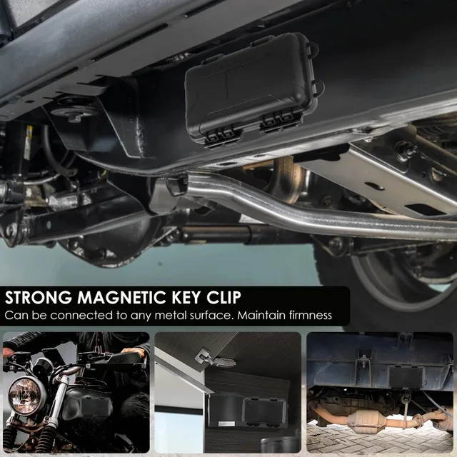 Upgraded New Hidden Magnetic Keychain Waterproof Car Bottom Hidden Key Box Rust-proof Multifunctional Key Box Spare Box 3