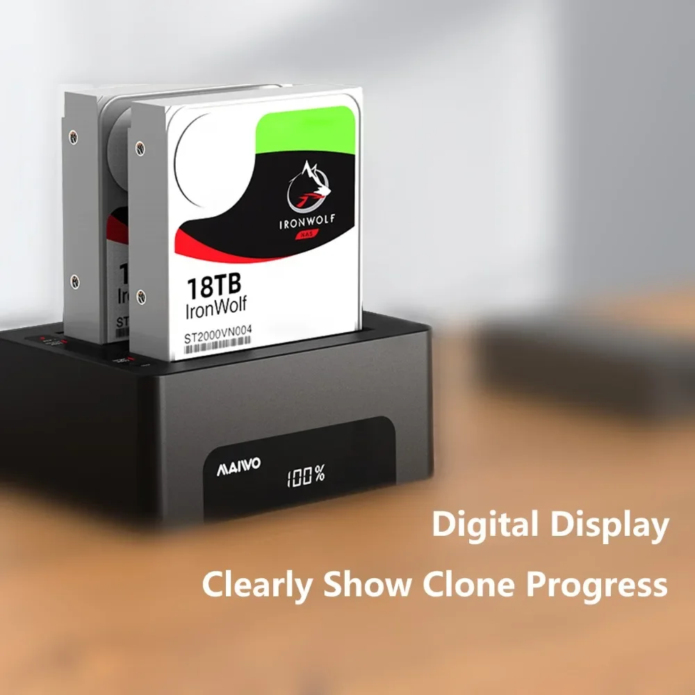 Maiwo-dual Bay Usb 3.0 para Sata Gabinete de Disco Rígido Externo Clone Docking Station Hdd Ssd Dock de Disco Rígido 2.5 3.5 - Imagem 4