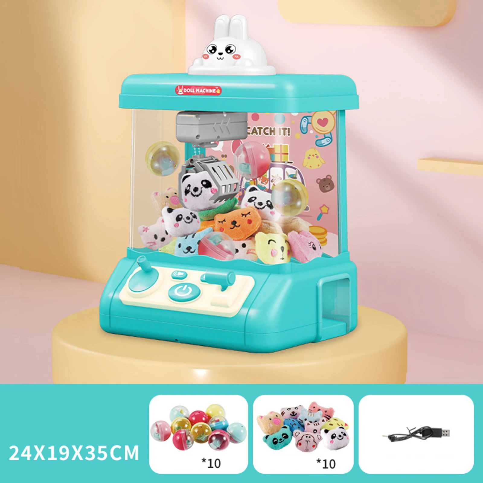 mini Machine Gifts Miniature Kids Catching Doll Machine Claw Toy 2