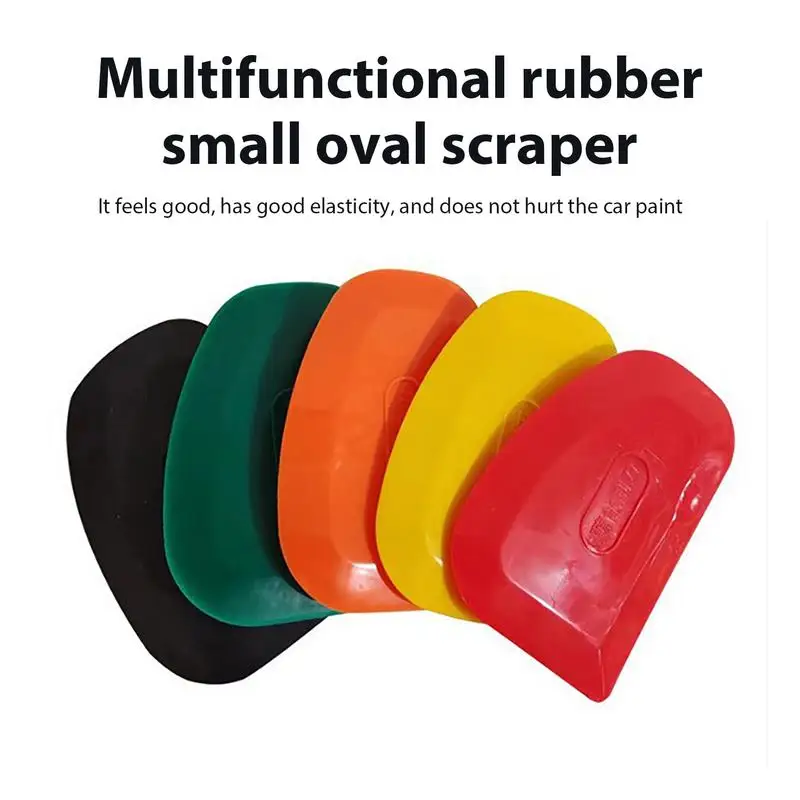 1pcs Random Color Car Putty Rubber Scraper Oval Advertising Film Spreader for automotive Squeegee Smoothing Painting Tool