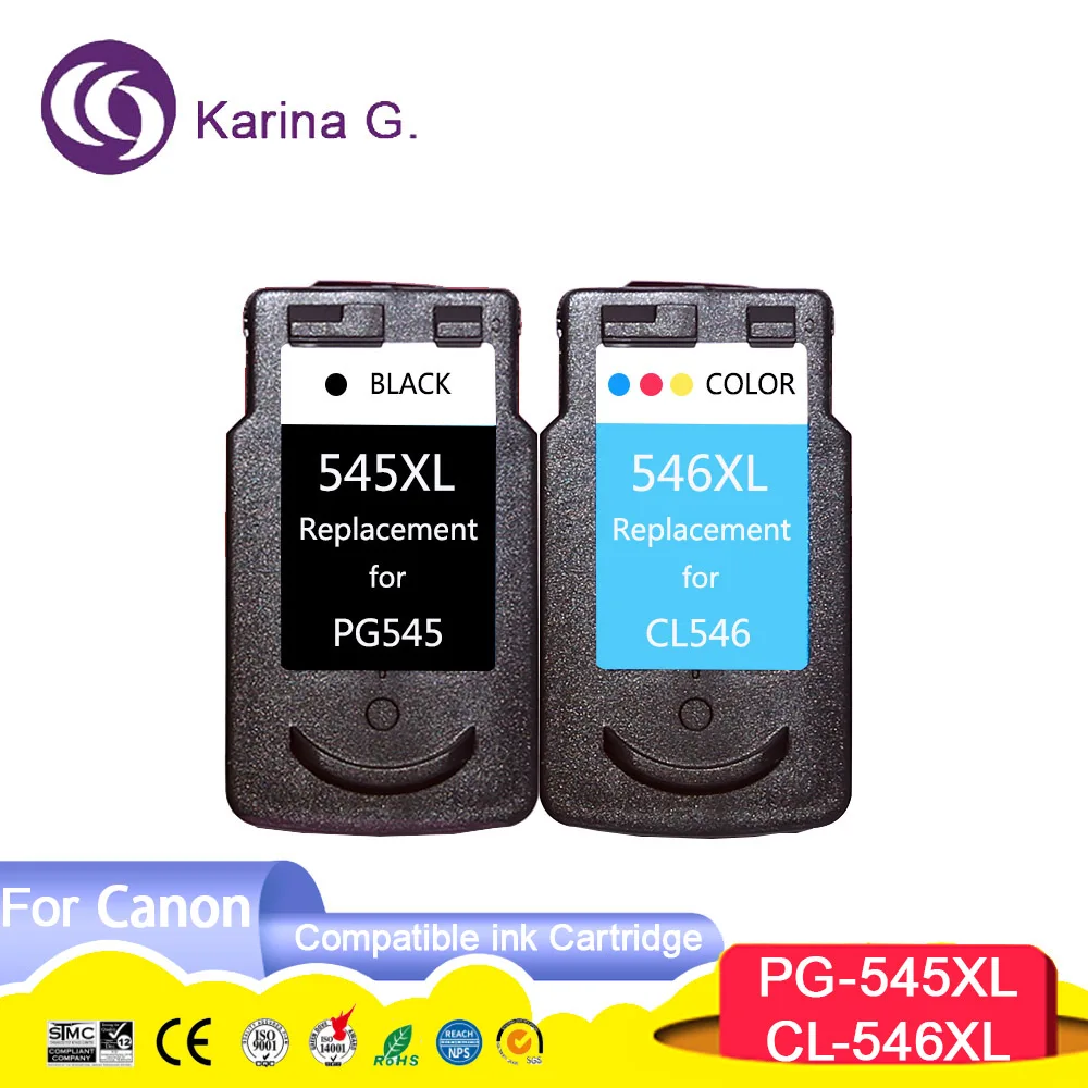 Pg545Xl Pg 545 Cl-546 Cl 546 Pg545 Cl546 Xl 545Xl Cartuccia Di Inchiostro Rigenerata Per Stampante Canon Pixma Mg2450 Ip2850