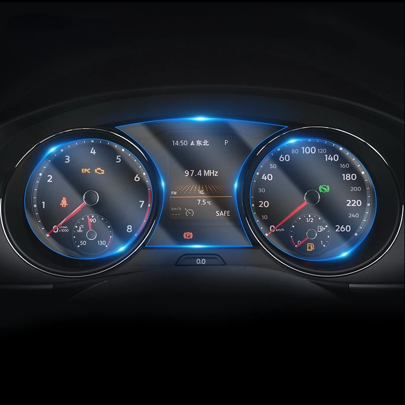 

Для Volkswagen Golf 6 7 2014-2020 Автомобильная внутренняя мембрана для приборной панели ТПУ Защита для ЖК-экрана декоративная Защита от царапин
