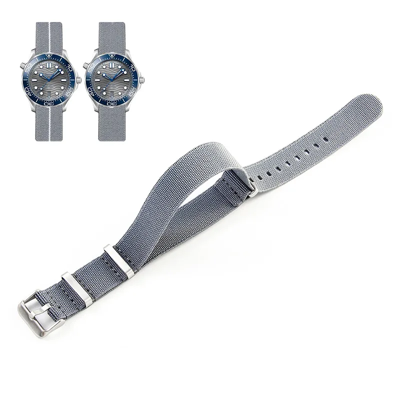 Premium NATO Nylon Watch Band - Black & Green, Sweat-Absorbent and Woven Design