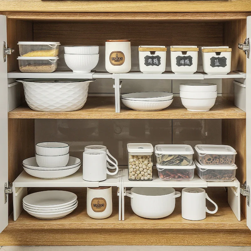 Multi-Functional Kitchen Cabinet Storage Rack — Durable ABS Countertop Organizer