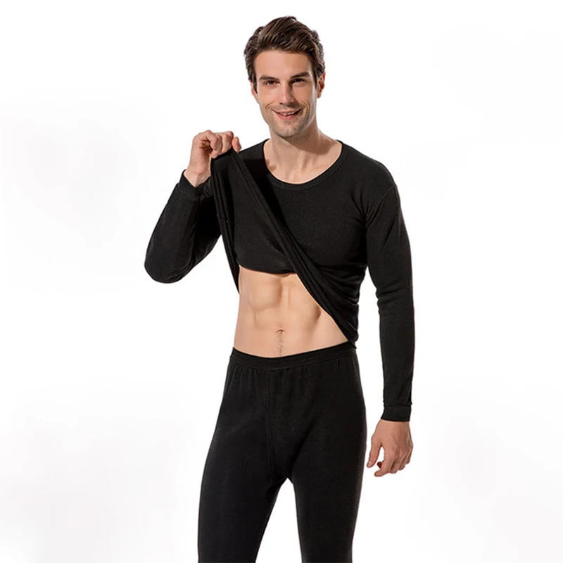 

Комплект термобелья для мужчин, зимний термос, нижнее белье, длинные кальсоны, топы, зимняя мужская Толстая Термоодежда домашний пижамный комплект PJ