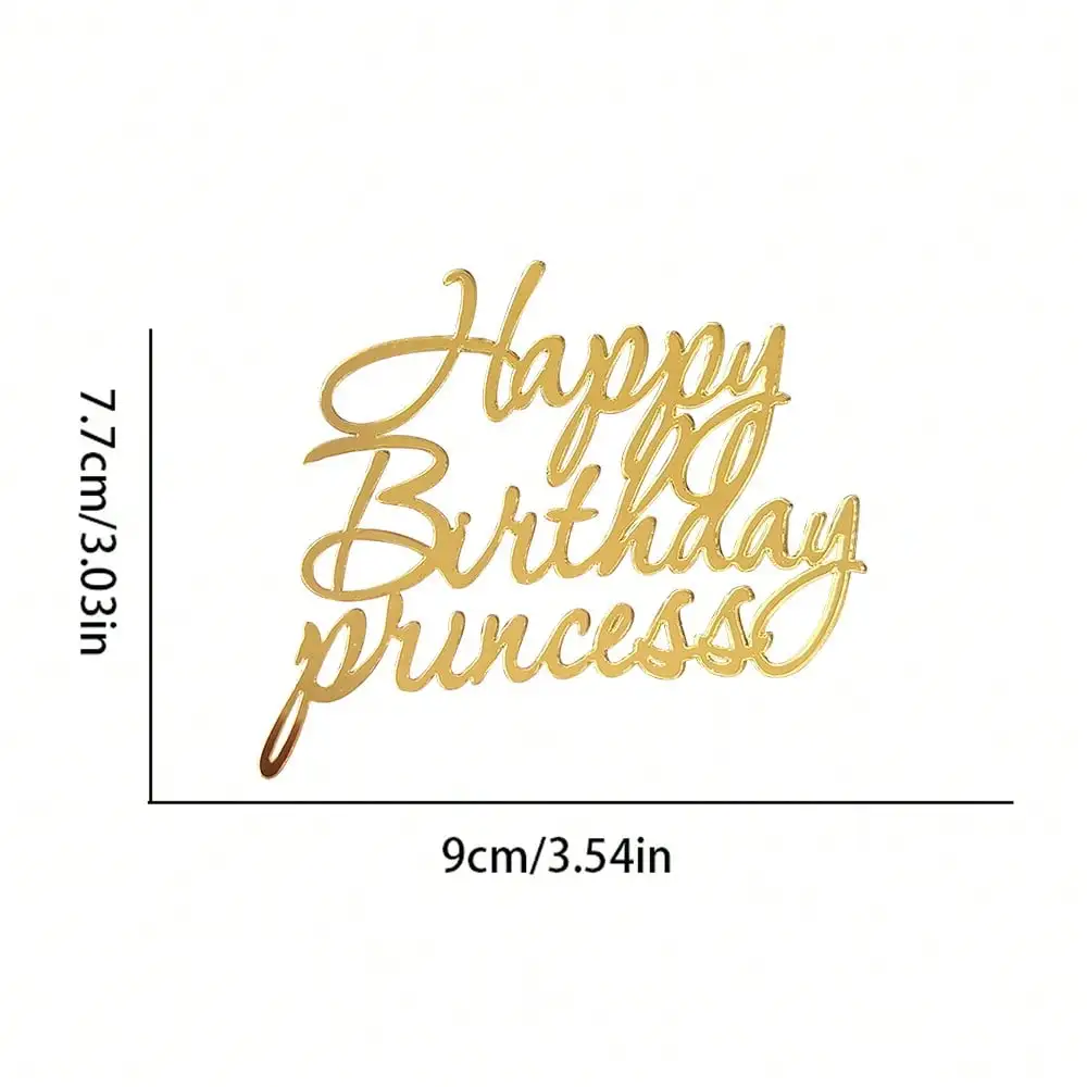 Cake Topper Cake Toppers Cake Decorations Gold Leaf Cake Decorations Birthday Party Supplies Party Decorations 5pcs Gold Silver Happy Birthday Princess Cake Topper for Birthday Girls Lady Party Cake Decoration Supplies