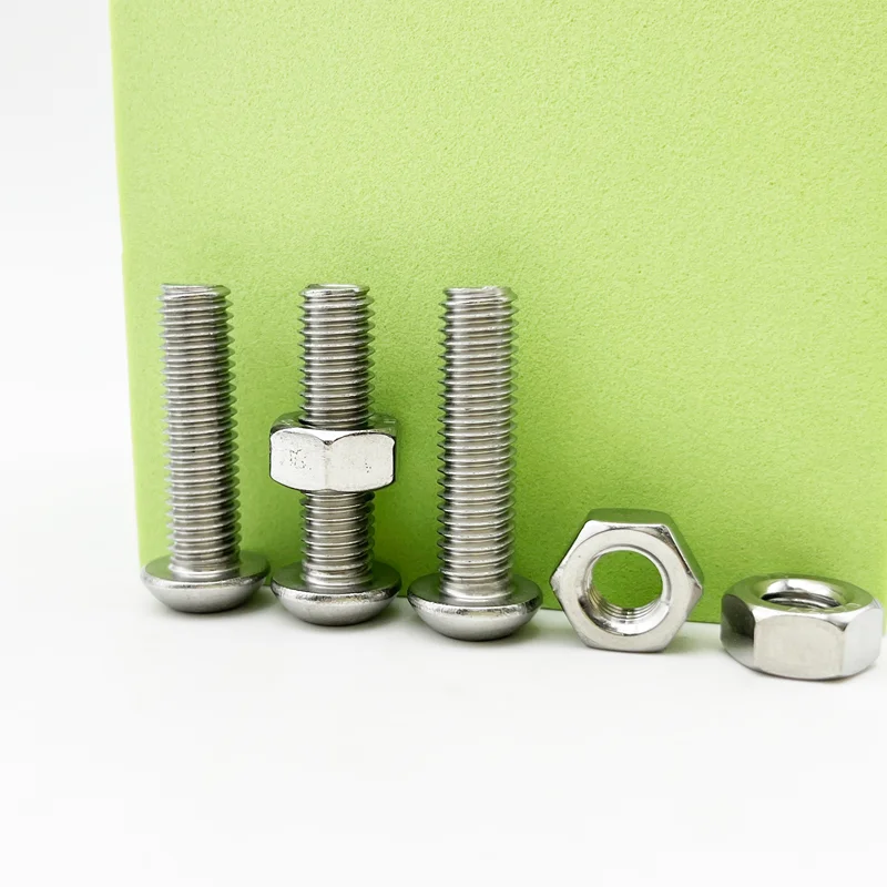 M2 M3 M4 M5 M6 Hex Button Socket Head Cap Bolt and Nut Set 304 Stainless Steel Hexagon Hex Socket Button Head Screw Assortment screw bolt nut set stainless steel screws hexagon socket head cap screw hex nuts assortment kit