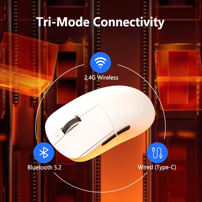 레노버 트라이 모드 무선 게이밍 마우스 6000DPI 인체공학적 RGB 충전식 블루투스 2.4G USB-C 유선 마우스 (PC, 노트북 게이머용)