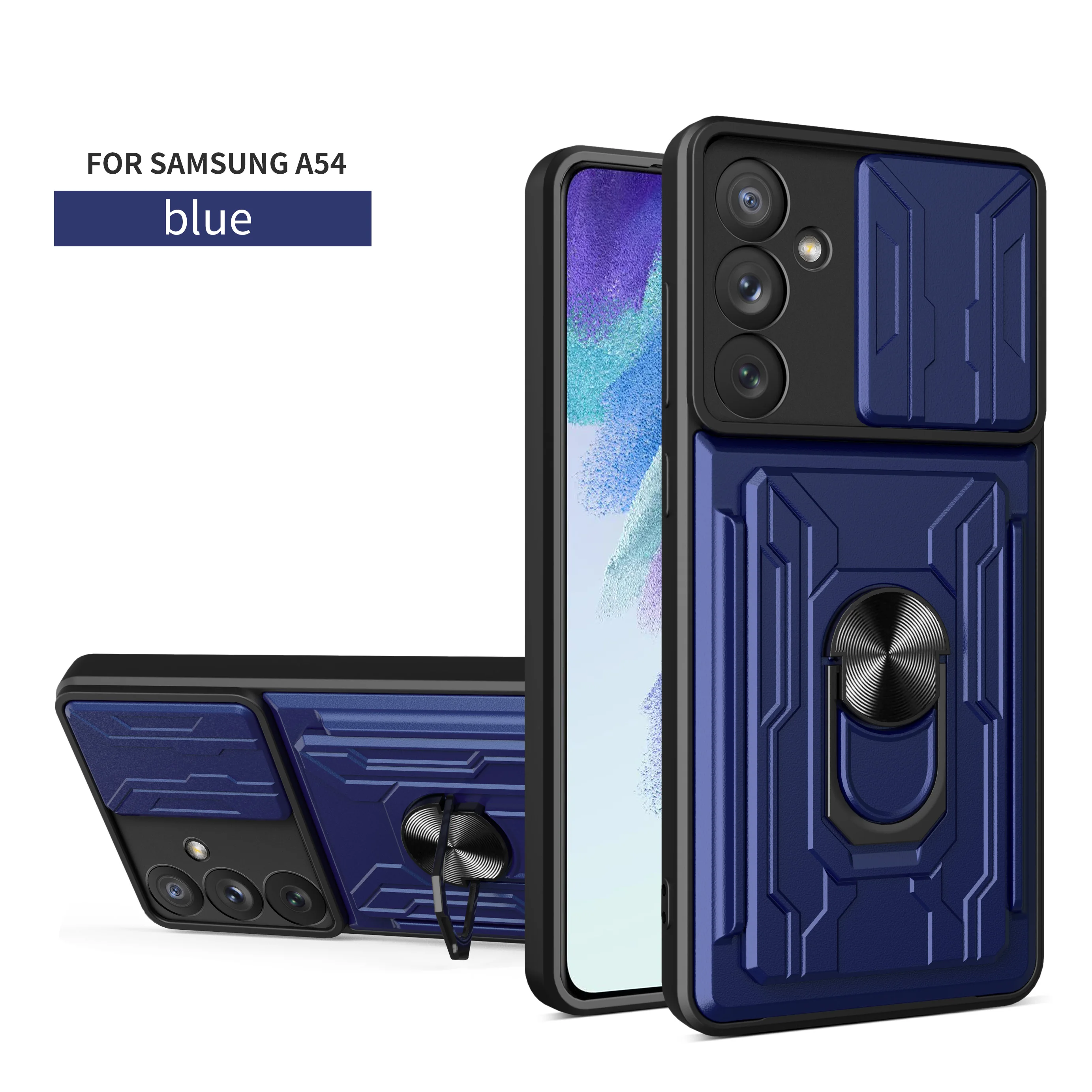 Versatile Phone Case with Card Pocket & Magnetic Ring Holder