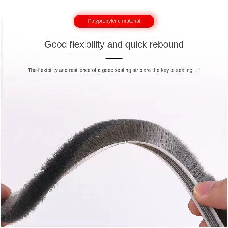 5/10/20M Self-adhesive Wool Sealing Strip Aluminum Alloy Door And Window Insulation Sound Insulation And Collision Prevention door seal strip sealing strip tape window seal strip sealing tape sealing strip