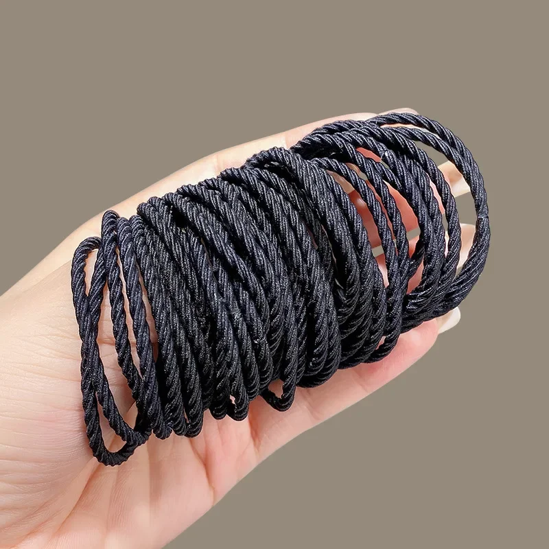 100pcs Solid Color Elastic Hair Bands & Scrunchies 4
