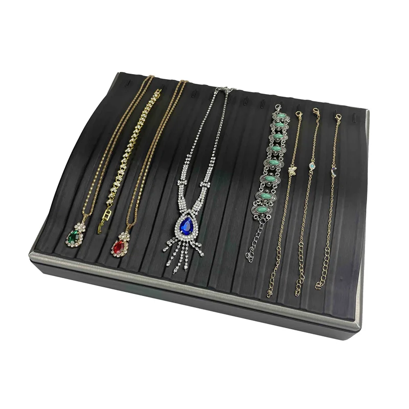 

Black 14-Grid Division Pendant Necklace Tray Jewelry Display Counter Window Showcase Jewelry Organizer Storage Tray