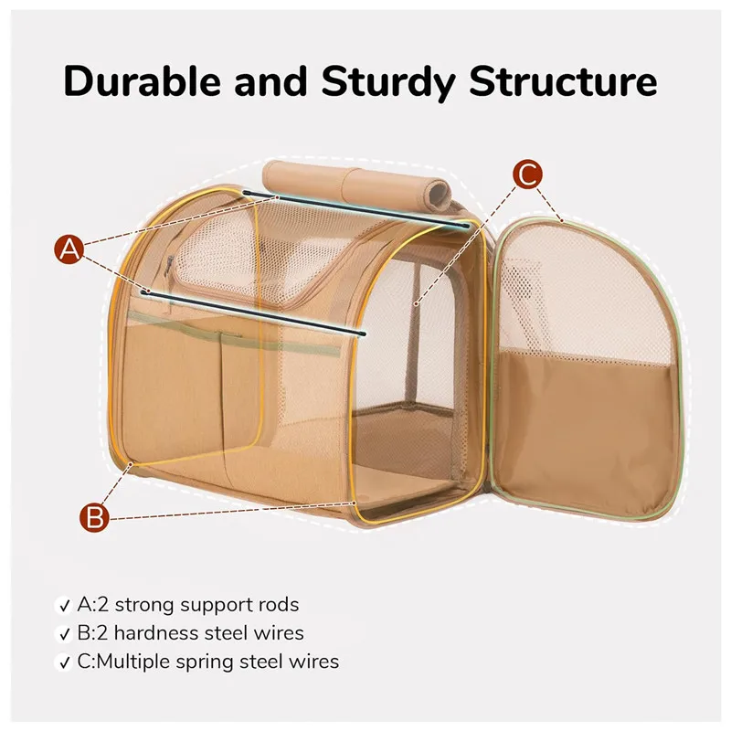 Pet supplies cat bag expandable breathable convenient going out large space small dog backpack large empty cabin