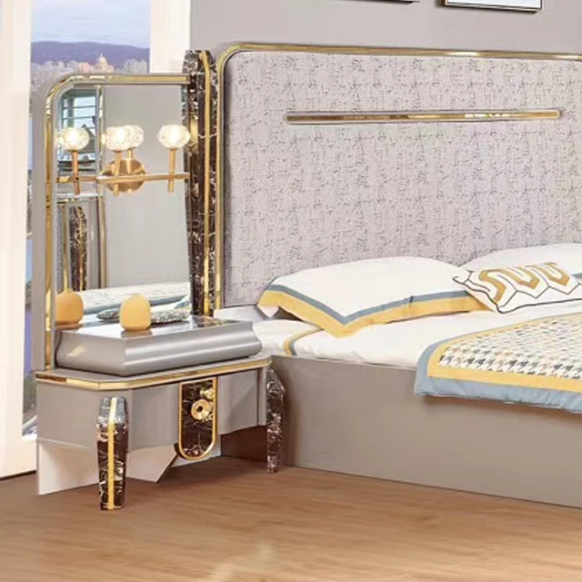 Deluxe Design Bed Room Furniture Bedroom Set King Wooden Bed Furniture Suite 5