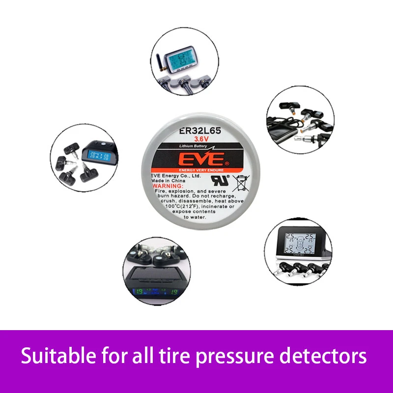EVE ER32L65 1/10D 3.6V lithium battery for automotive tire pressure monitoring, industrial control PLC servo universal TL-5134 3