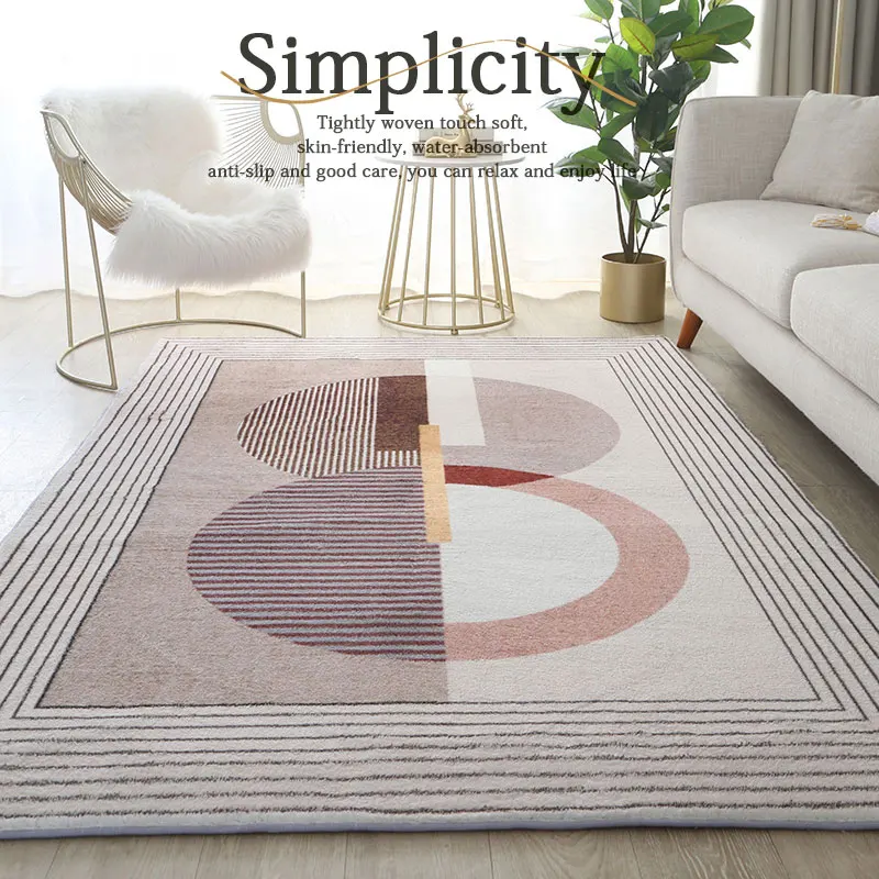 

Nordic Simple Home Large Area Living Room Decoration Carpet Thickened Soft Bedroom Carpets Anti Dirty Non Slip Children Room Rug