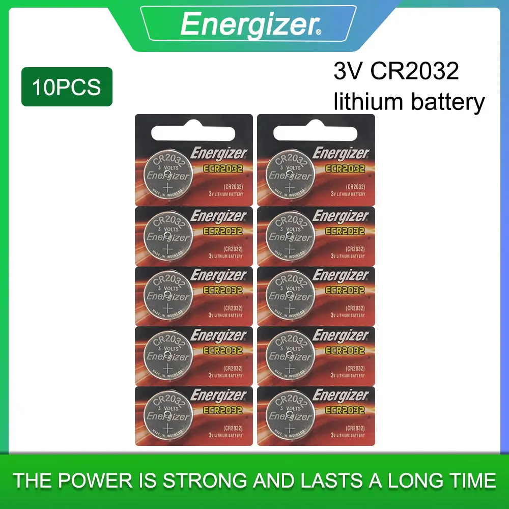 10PCS Original Energizer CR2032 Button Cell Battery 3V Lithium