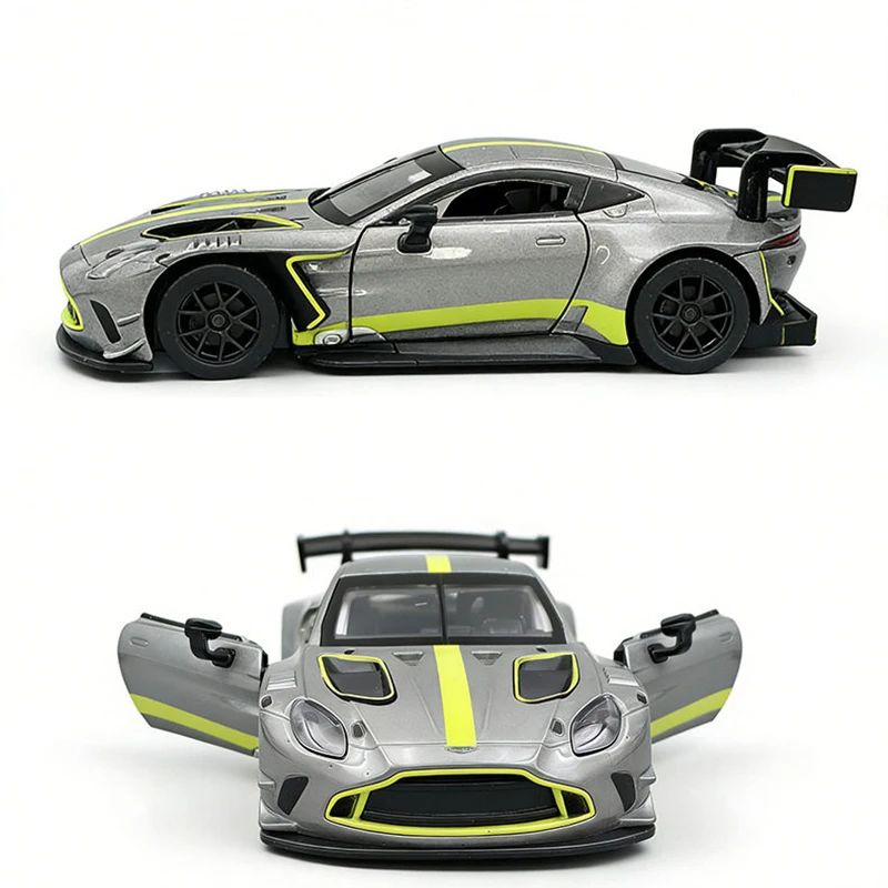 CCA 1:31 애스턴 마틴 VANTAGE-GT3 합금 자동차 모델 디스플레이 베이스 포함 수집용 장난감 장식 소년 선물