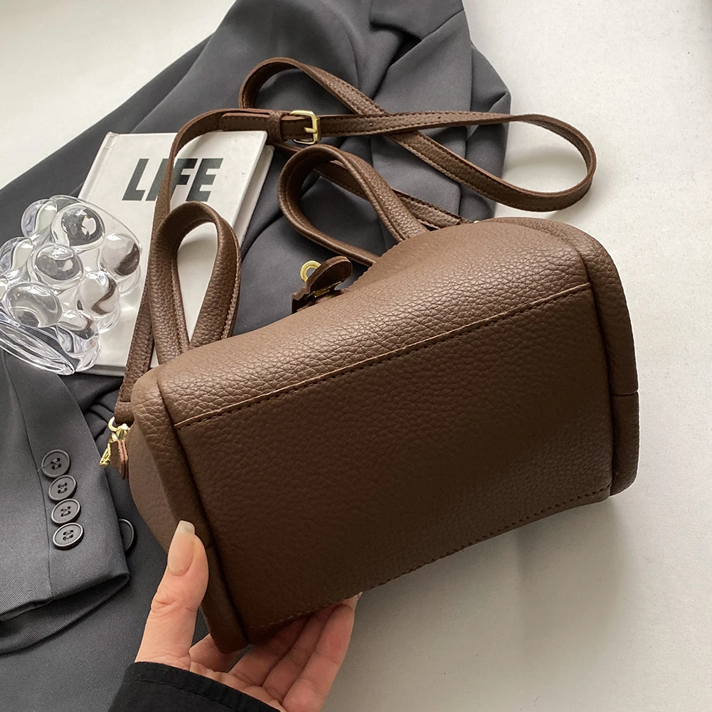 Bucket Bag for Women Magnetic Closure Shoulder Bag PU Leather with Inner Bag Satchel Bag Solid Handbag for Work Travel