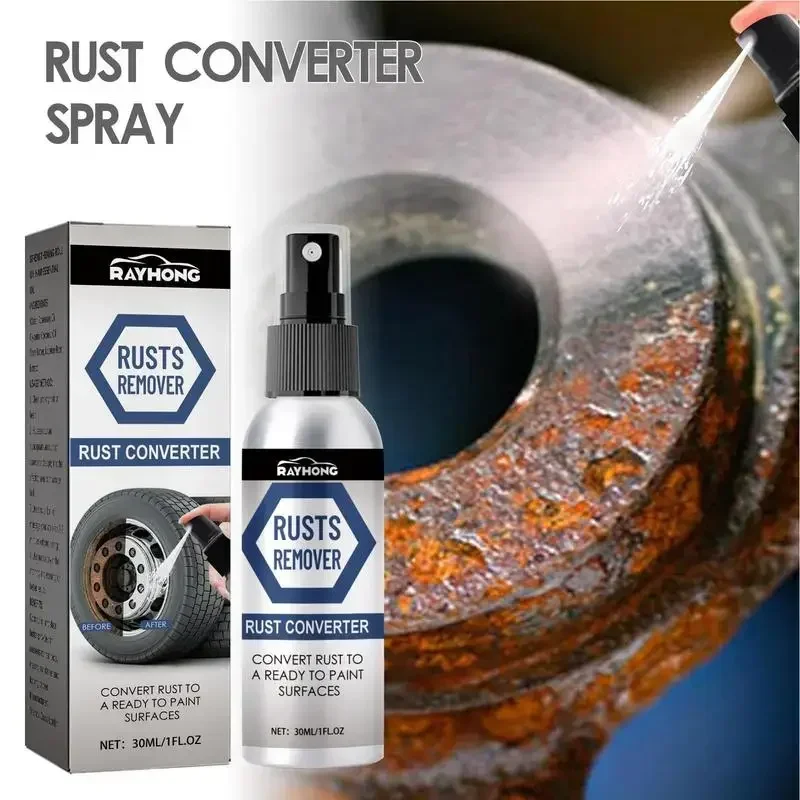 30ML Multi Purpose Rust Remover Spray Car Anti-Rust Chassis Rust Converter Metal Surface Chrome Paintar Auto Clean Repair