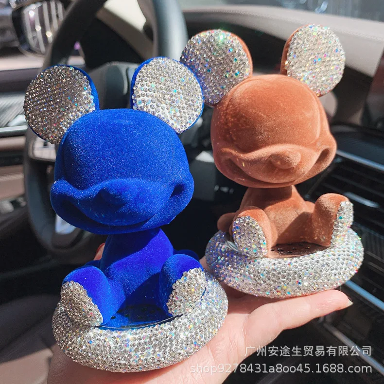 Disney Cartoon Anime Mickey Minnie Mouse Car Ornament Diamond
