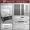 27/38/47pcs Drawing Pencils Sketch Box Set Sketching Kit Pro Art Sketch Supplies Charcoals Kneaded Eraser Extender Pencil Case 4