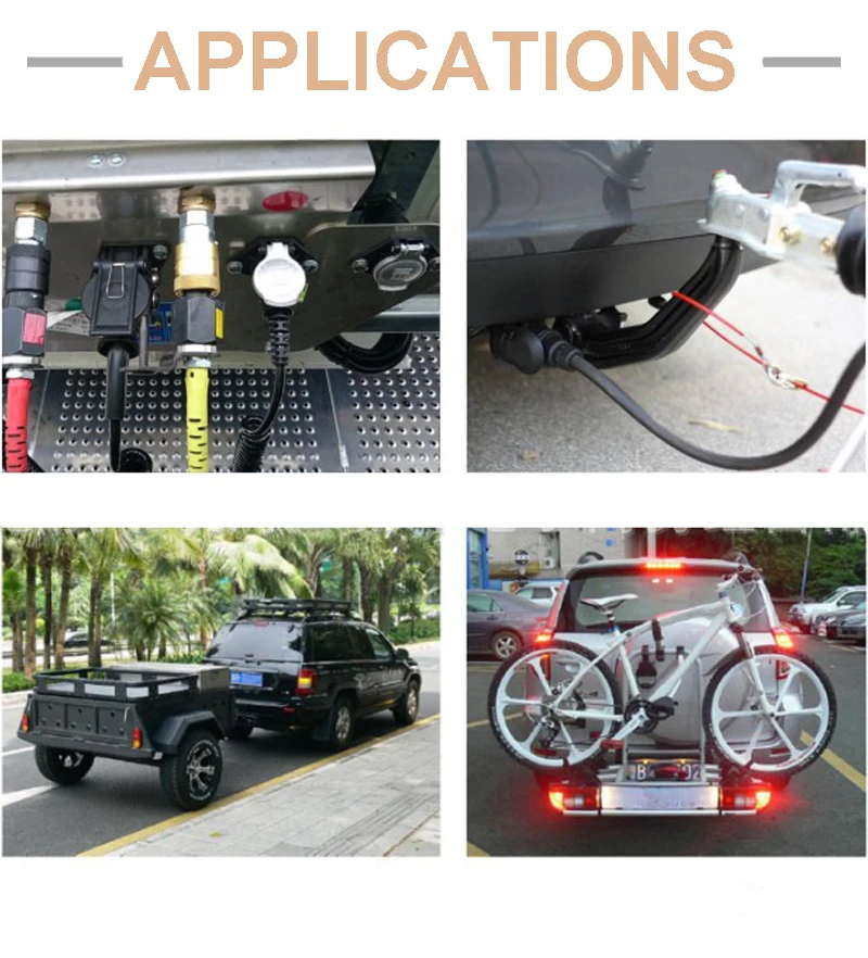 AMONIDA Spina per rimorchio RV a 7 pin 24V Spina per rimorchio a 7 pin tipo N Adattatore per gancio di traino per camion con rimorchio Caravan