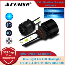 

2PCS 9005 HB3 Led Bulbs H7 Led Headlight 50W 12000LM 8000K Blue Light Car LED Headlight Bulb Super Bright Car Light Headlamp P2U