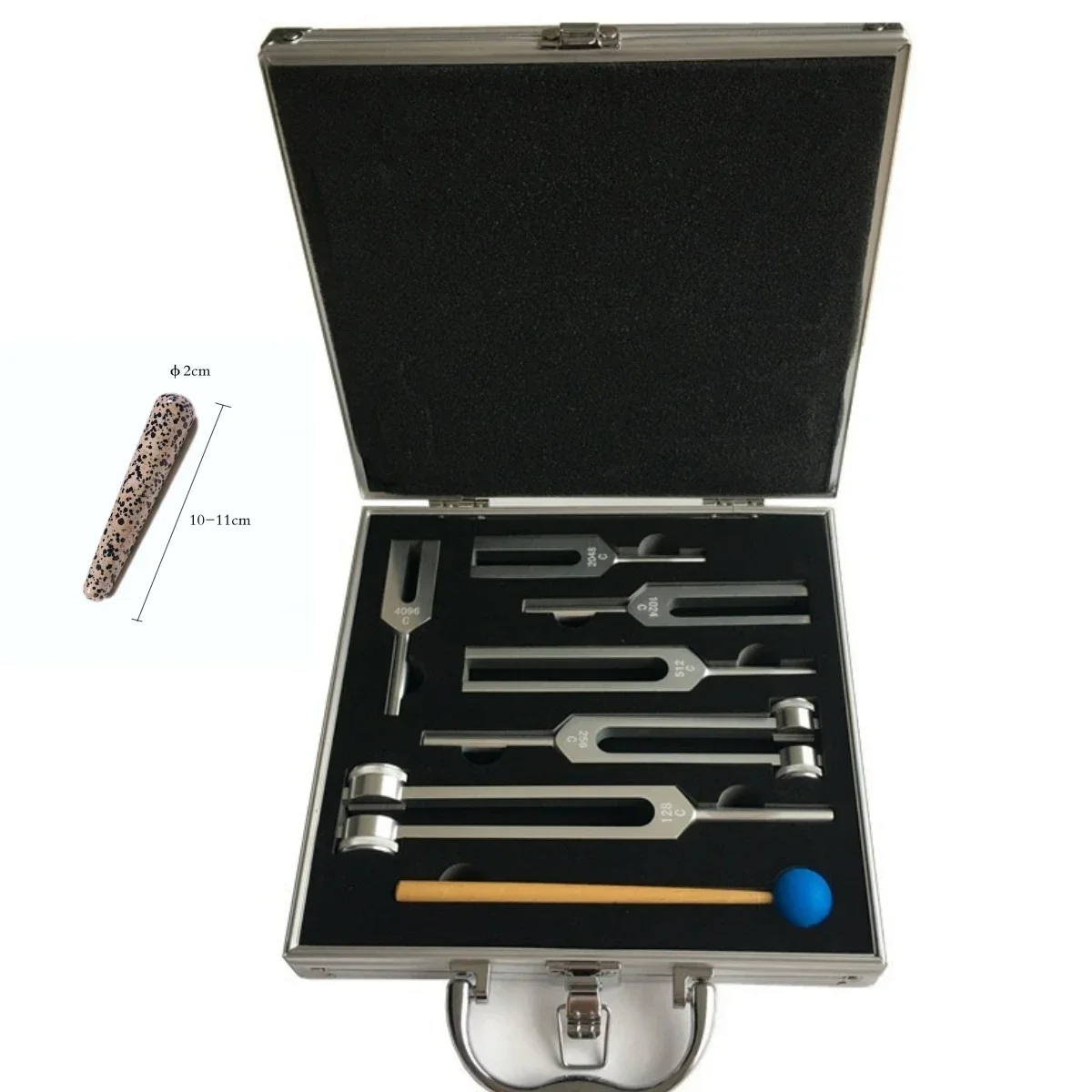 Yoga Meditation Set Healing Chakra Diapason Chakra Harmonizer Metal Tuning Fork Crystal Massage Stick Set Diapason Therapy