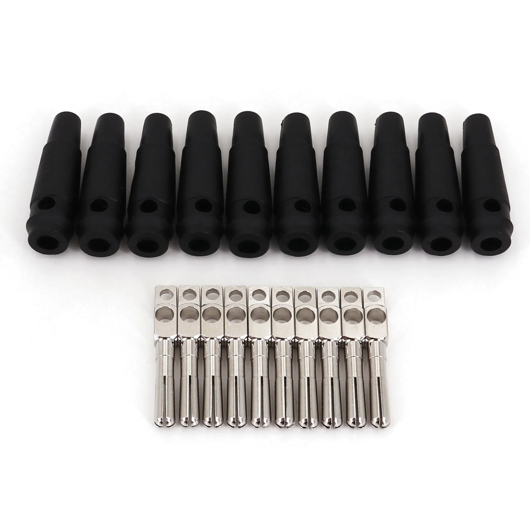 10Pcs Brass Nickel-Plated Stackable High Current Banana Plug Connectors