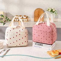 Sacs à main alimentaires imprimés floraux mignons, sac à déjeuner thermique Portable, Durable, étanche, refroidisseur de bureau, étui isolé sur glace, sac de Camping Ins 1