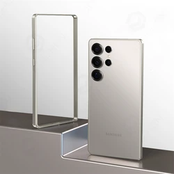 Luxury Light Aluminum Metal Frame Bumper Case - Thin Alloy Back Accessories - Sam S25 Plus (Titanium HMK)