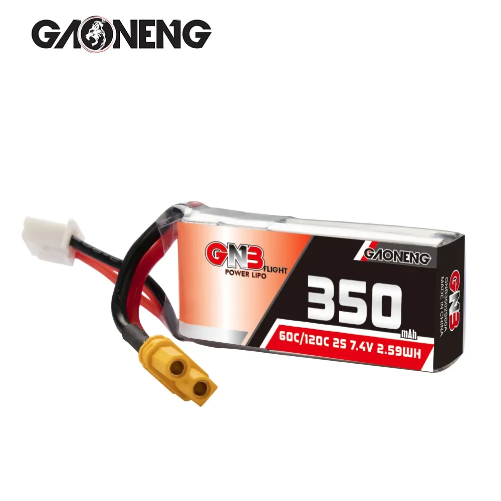 Batterie LiPo 2S 7.4V 350mAh XT30/PH2.0 pour RC Drone Hélicoptère