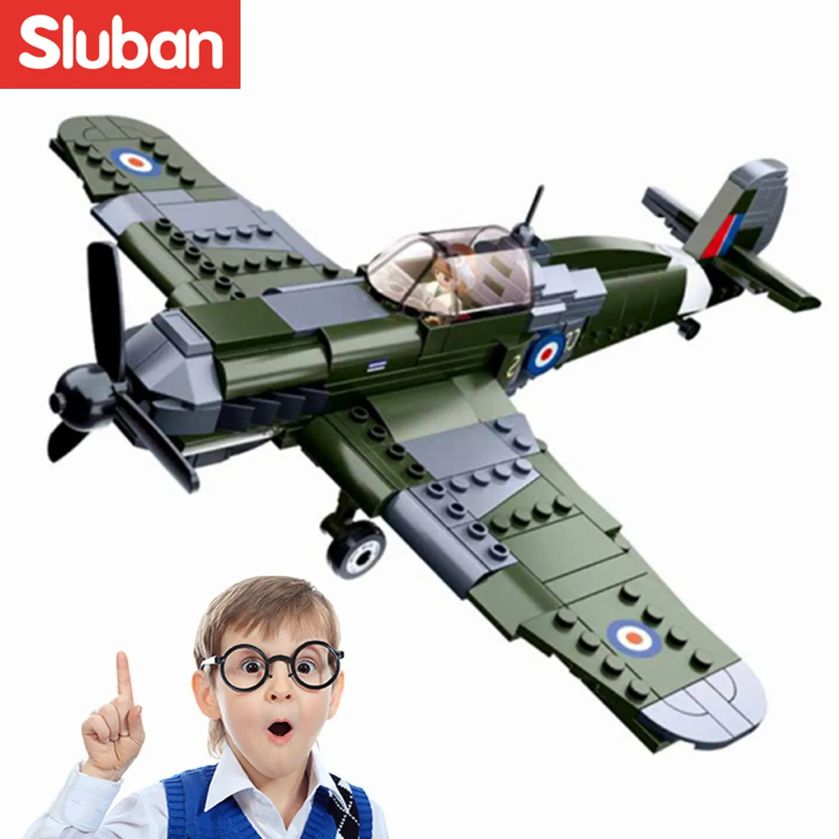 Sluban WW2 Military Army Spitfire Plane City Warplane Fighting Airplane  Sets Model Building Blocks Toys for Children Boys Gifts - AliExpress