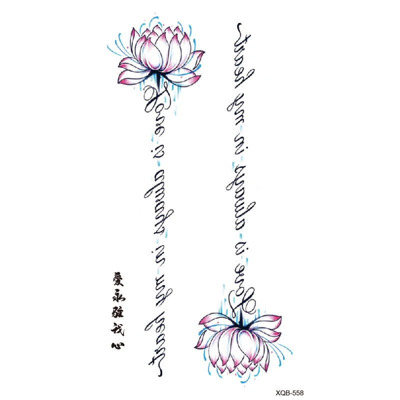 10 stile Lotus/Blume Wasserdicht Temporäre Tattoos Männer Henna Tatoo Aufkleber Tattoo Körper Kunst Gefälschte Tattoos – Detail 9