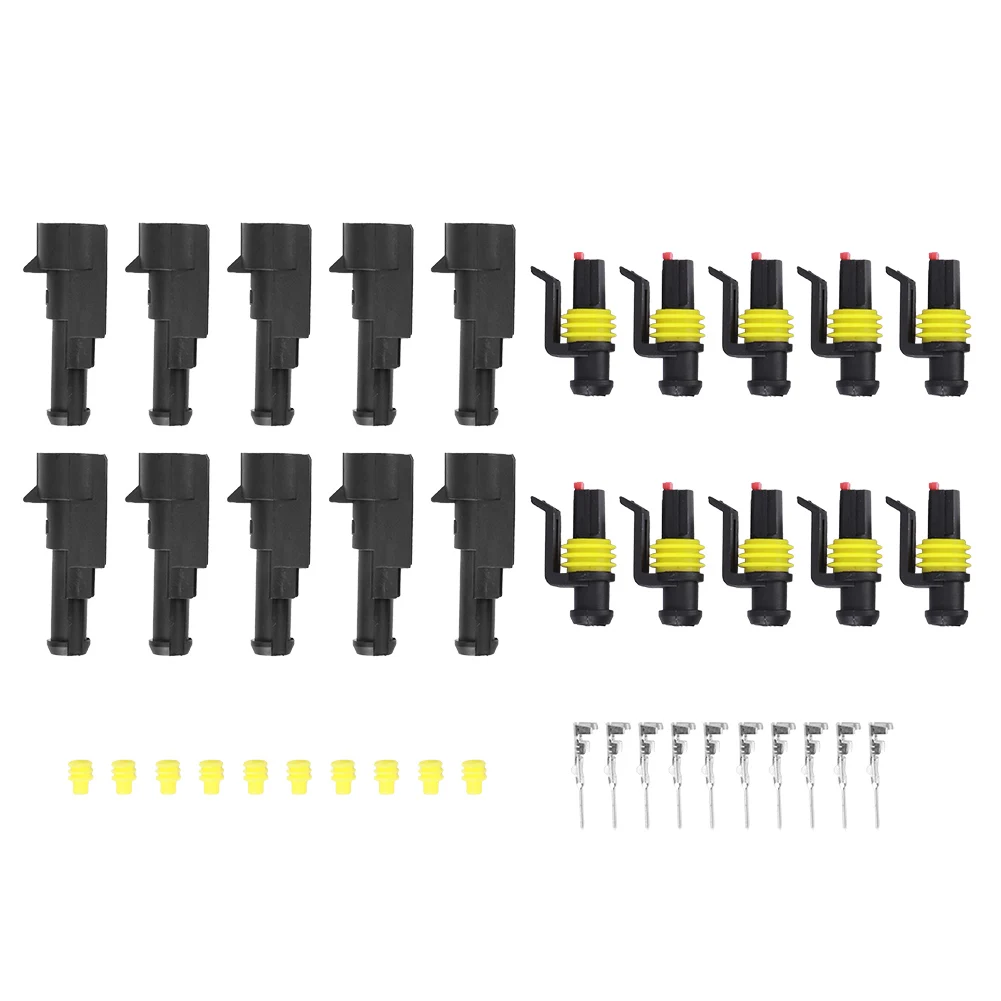 

10 Set IP68 Waterproof Connector 1 Pin Electrical Terminal Adapter Wire Connector Screw Solderless connector for Car