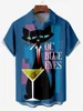 Cute Cat 2025 Hawaiian For Men Women Shirt Print Abstract Pattern Short Sleeve Loose Oversized Men's Summer Beach Casual Top 3