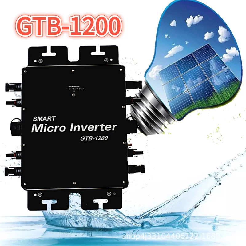 Gtb-1200 Impermeabile Ip65 Solar Grid Tie Micro Inverter 120/230V 50/60Hz 1000W/1200W Microinverter Inverter Con Monitoraggio Wifi