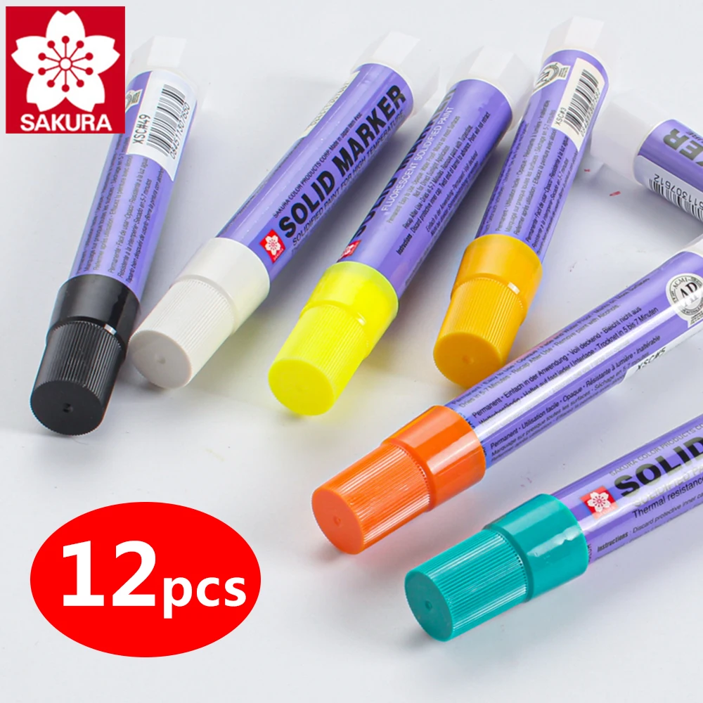 12pcs SAKURA Solid Paint Markers XSC Industrial High