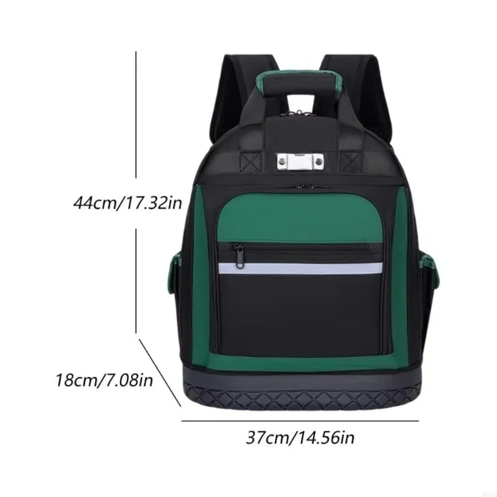 대용량 공구 배낭, 두꺼운 내마모성 헤비듀티 공구 정리함, 하드 바닥 방수 전기 기술자 공구 가방