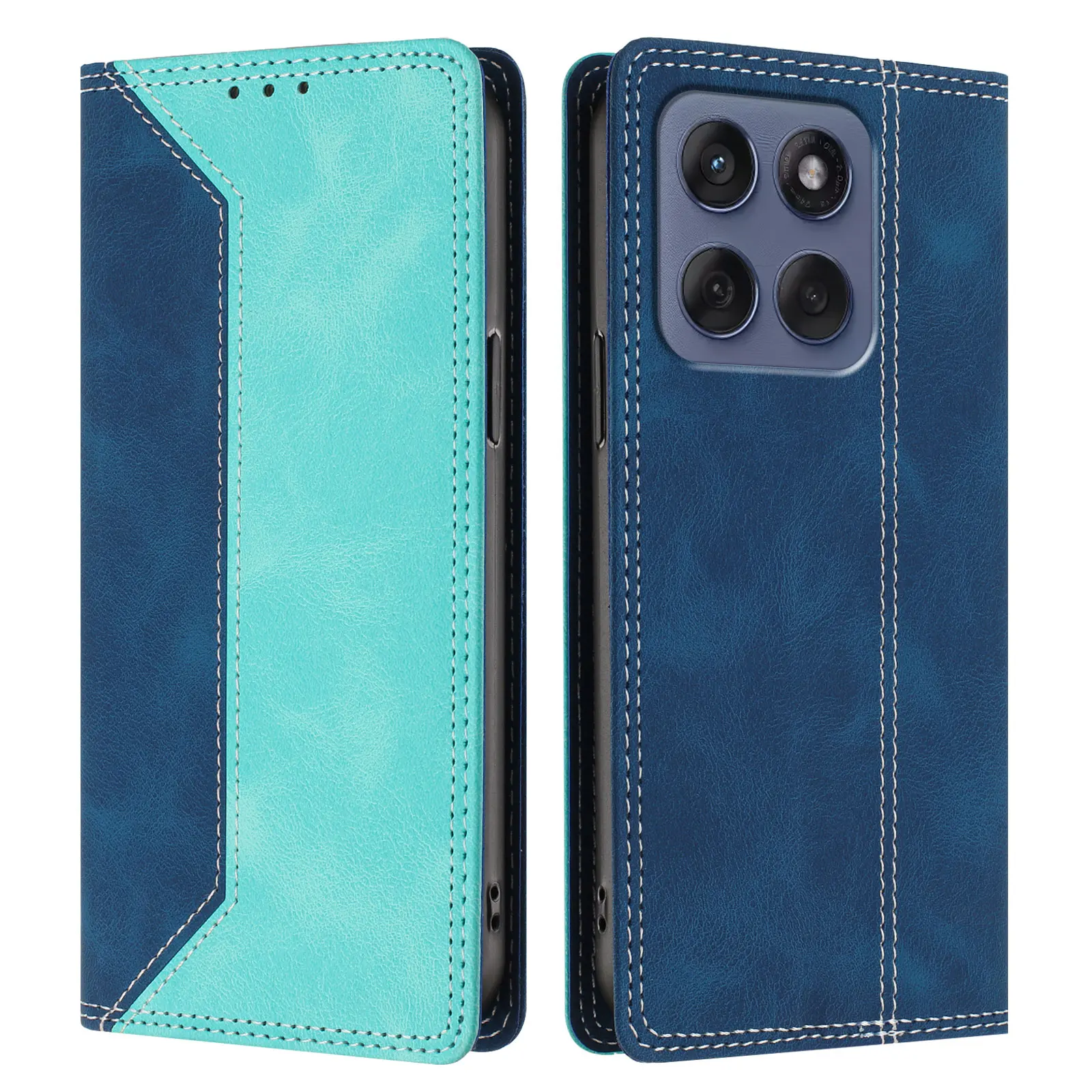 Luxury Leather Flip Cover Wallet with Magnetic Closure