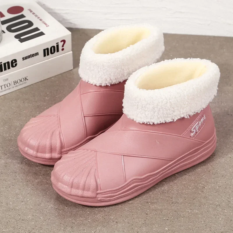 Waterproof  fashion rain boots winter botines shoes female rain boots short tube students wear adult work non-slip rubber boots