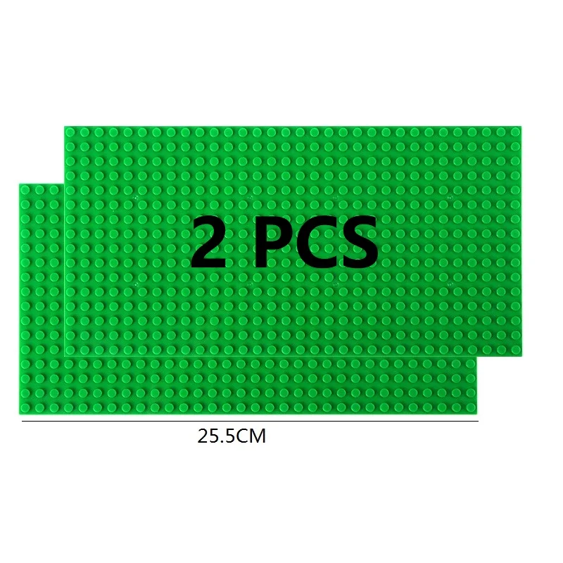 Set of 2 Classic Building Baseplates - Large Plastic Construction Block Bases